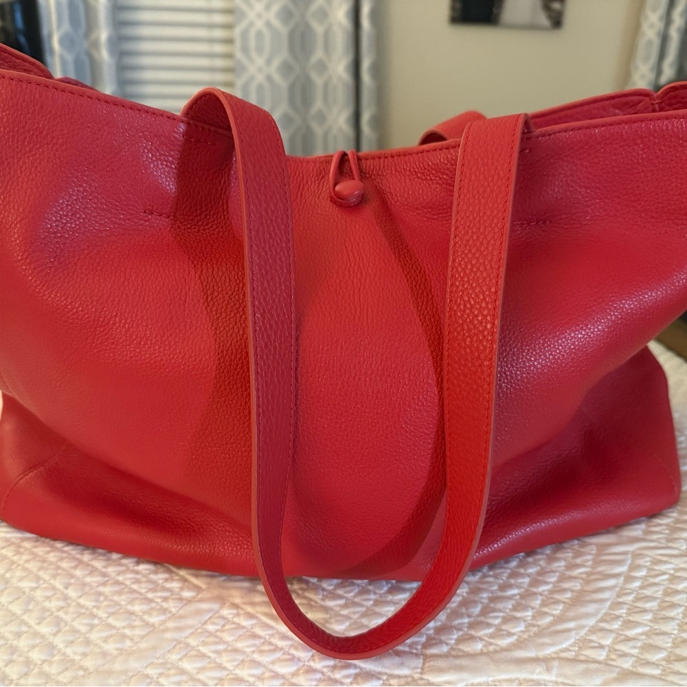 Vera Bradley Red Leather Tote Bag - Picture 2 of 3